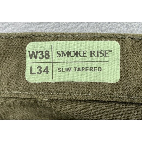 Smoke Rise Biker Pants Mens Size 38 x 34 Army Green Black Stripe Slim Tapered - Picture 12 of 16